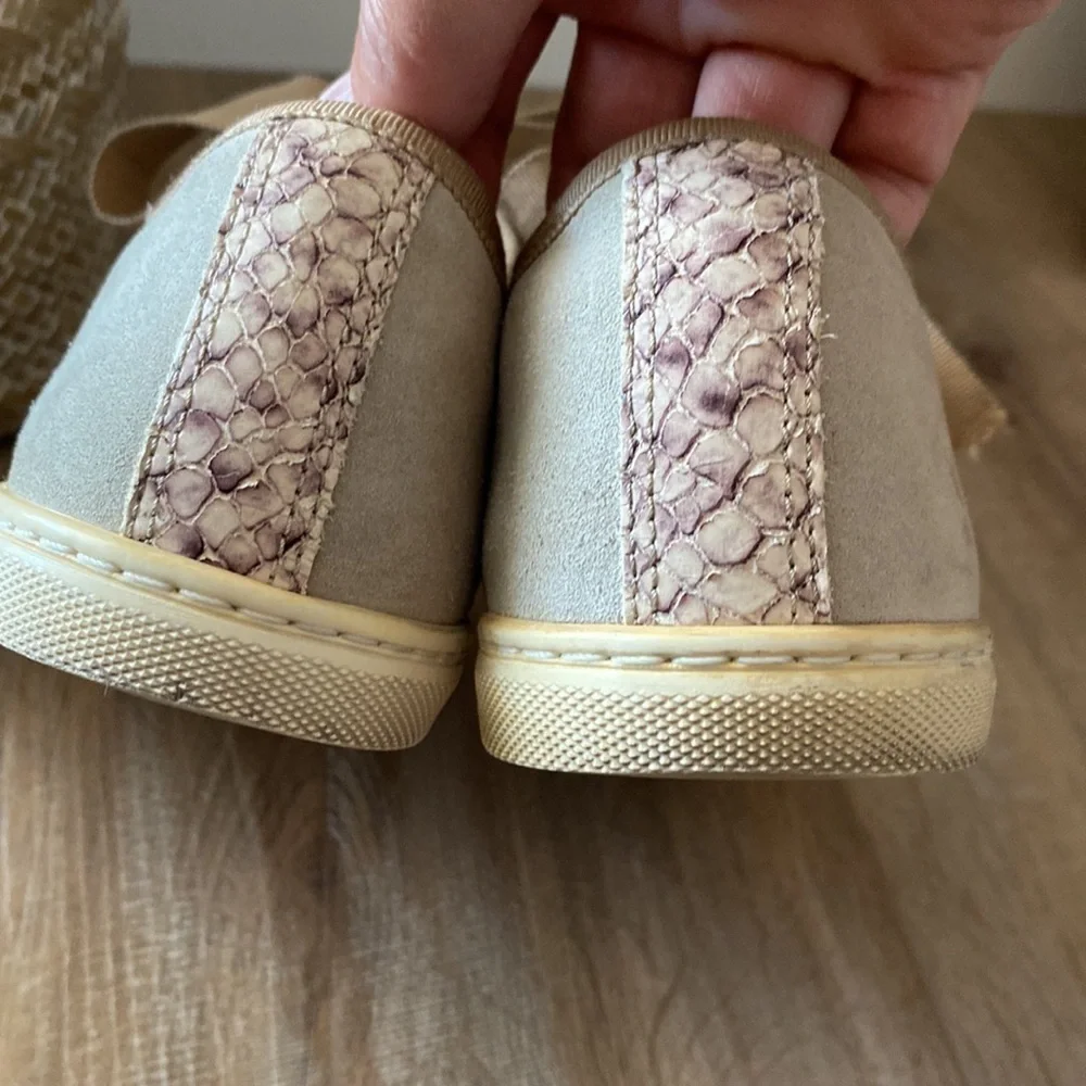 Lanvin Suede and Python Cap Toe Sneakers size 37 size 6